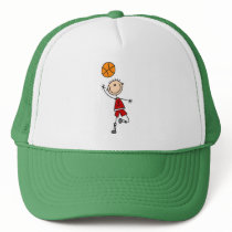Red Stick Figure Boys Baskeball Hat by stick_figures Red Stick Figure Boys Baskeball Hat