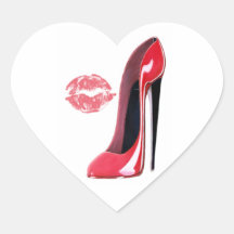 Red Stiletto Shoe and Kiss Sticker