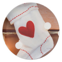 Red Stocking Dinner Plate