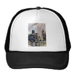 Red Stone lanterns, pink blossom, Nara, Sakura flo Mesh Hats