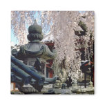 Red Stone lanterns, pink blossom, Nara, Sakura flo Fridge Magnets