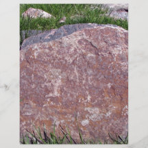 Red Stone on Rocky Green Landscape Flyers