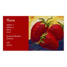 Red Strawberries Fruit Business Cards
