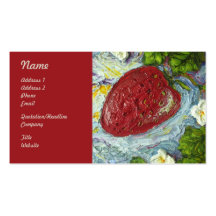 Red Strawberry Fruit Business Cards