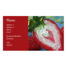 Red Strawberry Fruit Business Cards