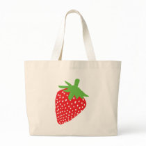 red strawberry icon canvas bag