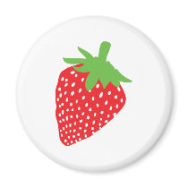 red strawberry icon fridge magnet