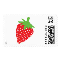 red strawberry icon postage stamp