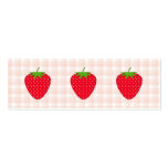 Red Strawberry on Gingham Check. Business Card Template