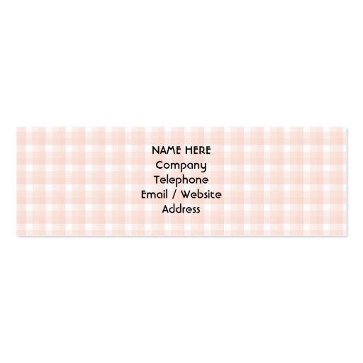 Red Strawberry on Gingham Check. Business Card Template (back side)