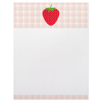Red Strawberry on Gingham Check. Letterhead