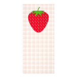 Red Strawberry on Gingham Check. Rack Card Design