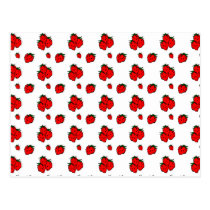 Red Strawberry Pattern Blank Postcard postcards
