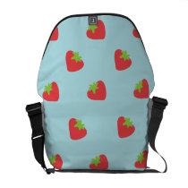 Red Strawberry pattern Messenger Bags