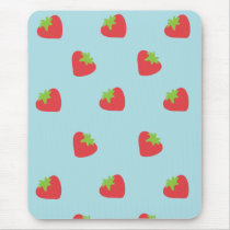 Red Strawberry pattern Mouse Pads