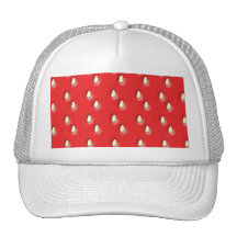 Red Strawberry Pattern. Trucker Hats