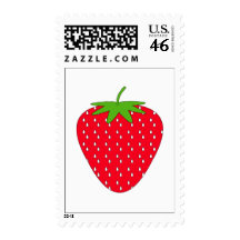 Red Strawberry. Postage Stamp