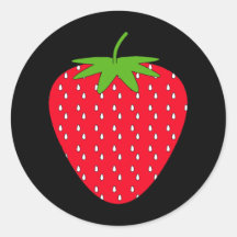 Red Strawberry. Round Stickers