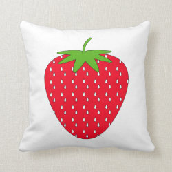 Red Strawberry. Throw Pillows