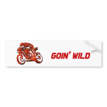 Red Streaks Embossed Motorcycle Racer Bumper Sticker