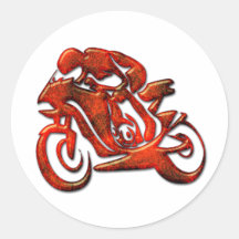 Red Streaks Embossed Motorcycle Racer Stickers