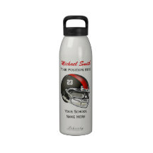 Red Stripe Black Football Helmet Liberty Bottle Drinking Bottle