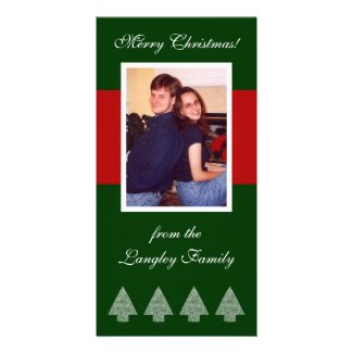 Red Stripe Christmas Trees Photo Card