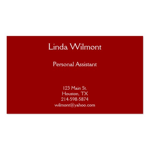 Red Striped Business Card (back side)