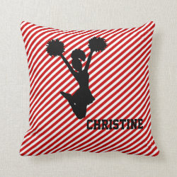 Red Striped Cheerleader Pillow