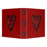 Red Striped Engraved Heart binders