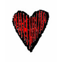 Red Striped Engraved Heart t-shirts