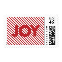 Red Striped Joy Christmas Stamps