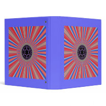 Red Striped Sunburst Fractal Binders