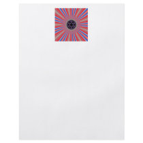 Red Striped Sunburst Fractal Full Color Flyer