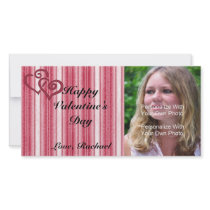 Red Striped Valentine Photo Card