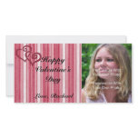 Red Striped Valentine Photo Card
