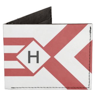 Red Stripes and Chevrons with Monogram on White Billfold Wallet
