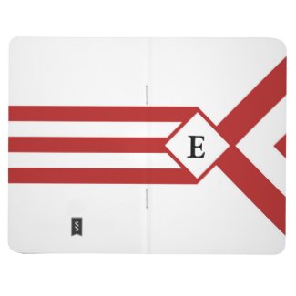 Red Stripes and Chevrons with Monogram on White Journals