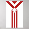Red Stripes and Chevrons with Monogram on White