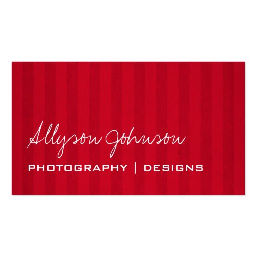 Red Stripes  Background Business Cards (front side)
