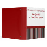 Red Stripes Recipe Book 3 Ring Binder