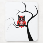 Red Sugar Skull Owl in Tree Mousepad