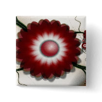 Red Summer Flowers buttons