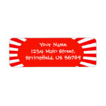 red sun address label