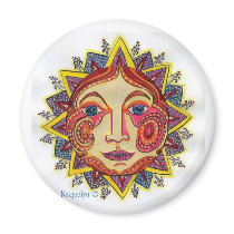Red Sun Face magnets