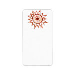 Red Sun in Lights Grunge Cutout Personalized Address Labels