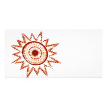 Red Sun in Lights Grunge Cutout Personalized Photo Card