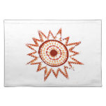 Red Sun in Lights Grunge Cutout Place Mats