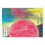 Red Sun Sinking Greeting Cards