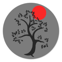 Red Sun Tree Sticker stickers